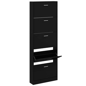 Schuhschrank Schwarz 59x17x169 cm