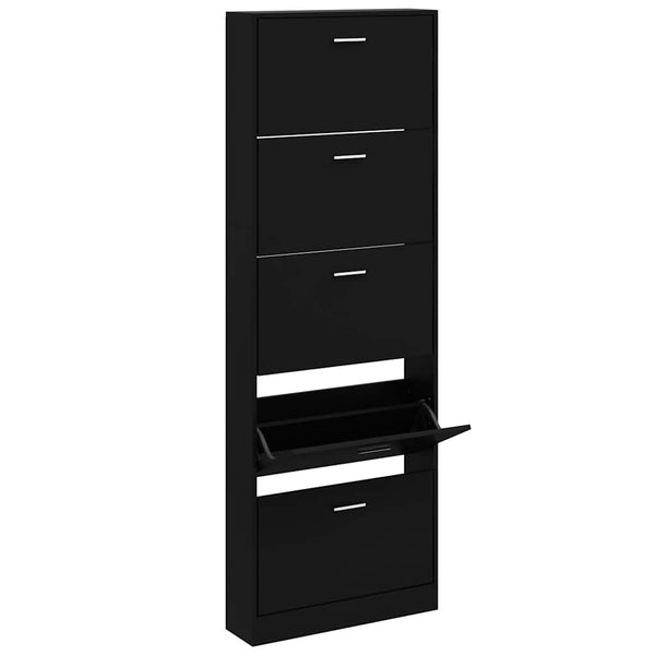 Schuhschrank Schwarz 59x17x169 cm