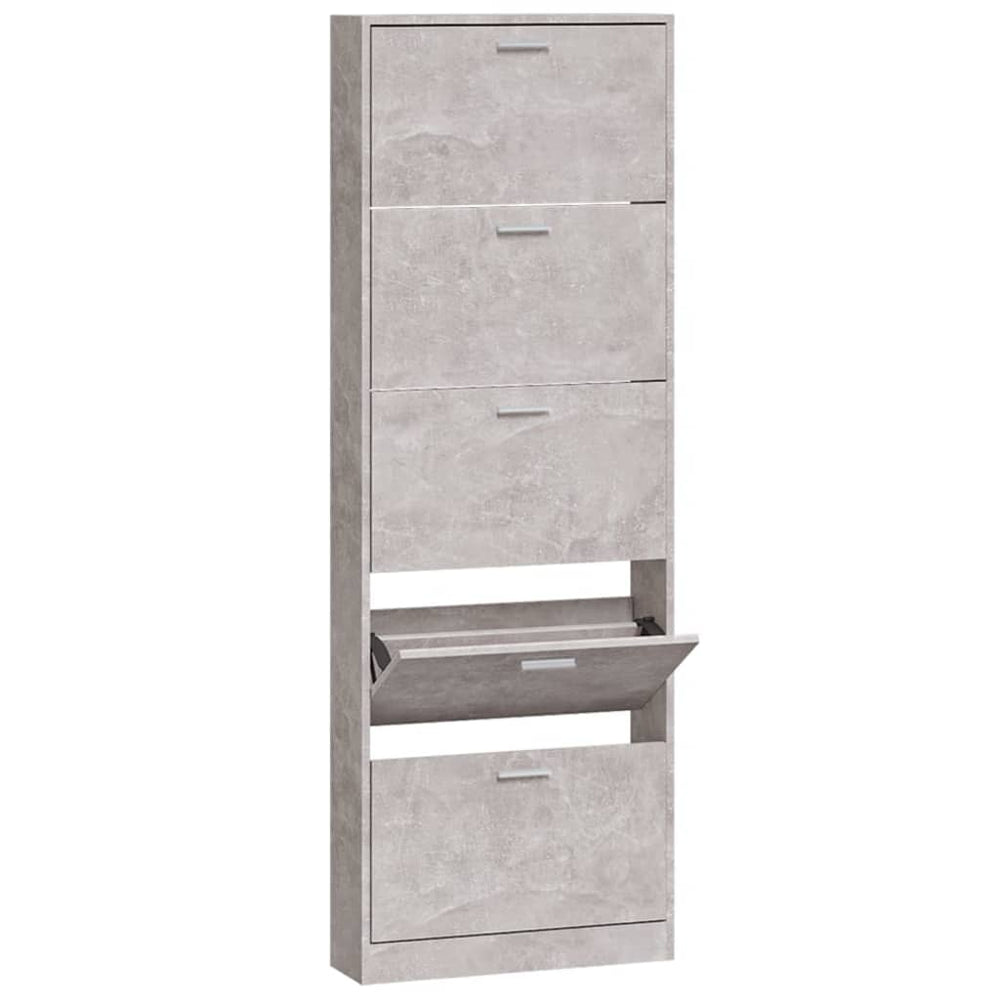 Schuhschrank Betongrau 59x17x169 cm