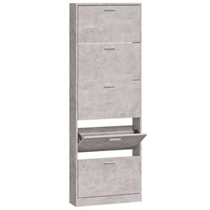 Schuhschrank Betongrau 59x17x169 cm