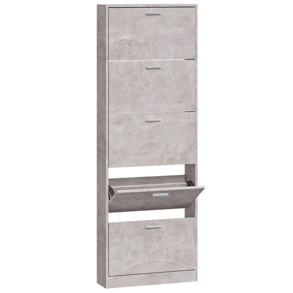 Schuhschrank Betongrau 59x17x169 cm