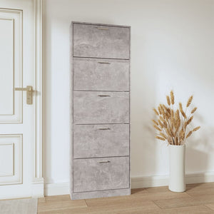 Schuhschrank Betongrau 59x17x169 cm
