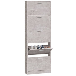 Schuhschrank Betongrau 59x17x169 cm