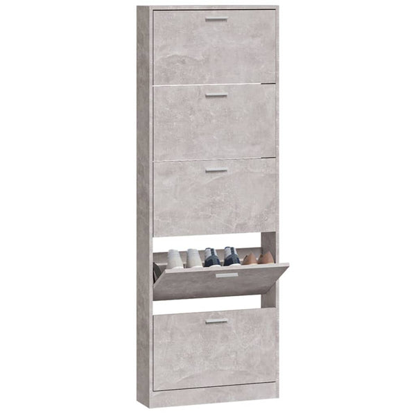 Schuhschrank Betongrau 59x17x169 cm