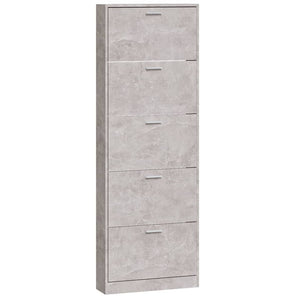 Schuhschrank Betongrau 59x17x169 cm