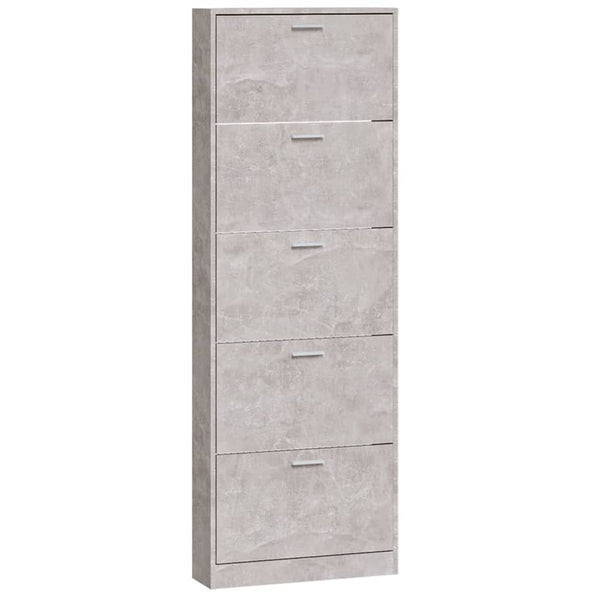 Schuhschrank Betongrau 59x17x169 cm