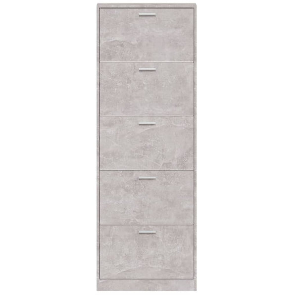 Schuhschrank Betongrau 59x17x169 cm