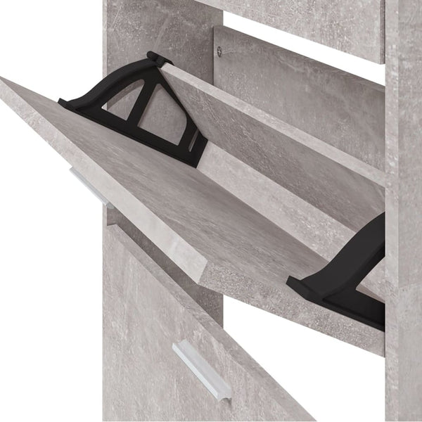 Schuhschrank Betongrau 59x17x169 cm