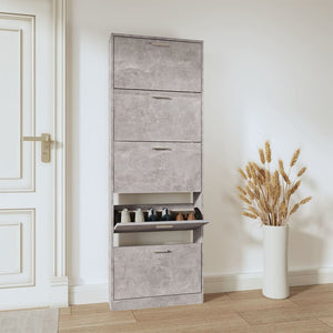 Schuhschrank Betongrau 59x17x169 cm