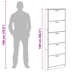 Schuhschrank Räuchereiche 59x17x169 cm