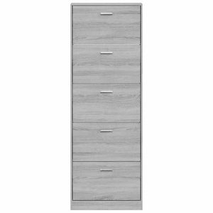 Grauer Schuhschrank Sonoma Holz 59x17x169 cm