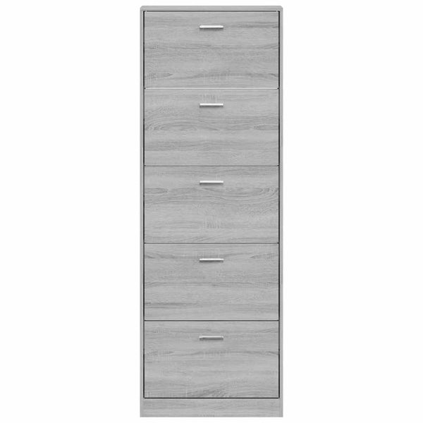 Grauer Schuhschrank Sonoma Holz 59x17x169 cm