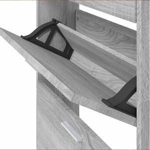 Grauer Schuhschrank Sonoma Holz 59x17x169 cm
