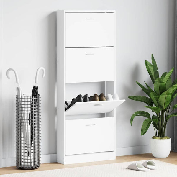 Weißer Schuhschrank 59x17x150 cm