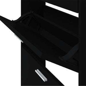 Schuhschrank Schwarz 59x17x150 cm