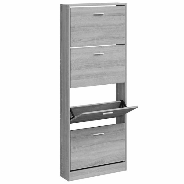 Schuhschrank Grau Sonoma 59x17x150 cm