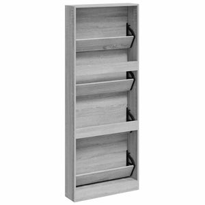 Schuhschrank Grau Sonoma 59x17x150 cm