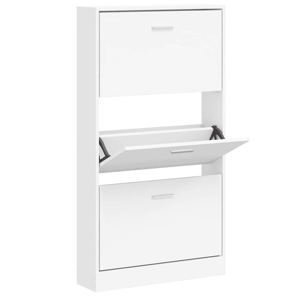 Weißer Schuhschrank 59x17x108 cm