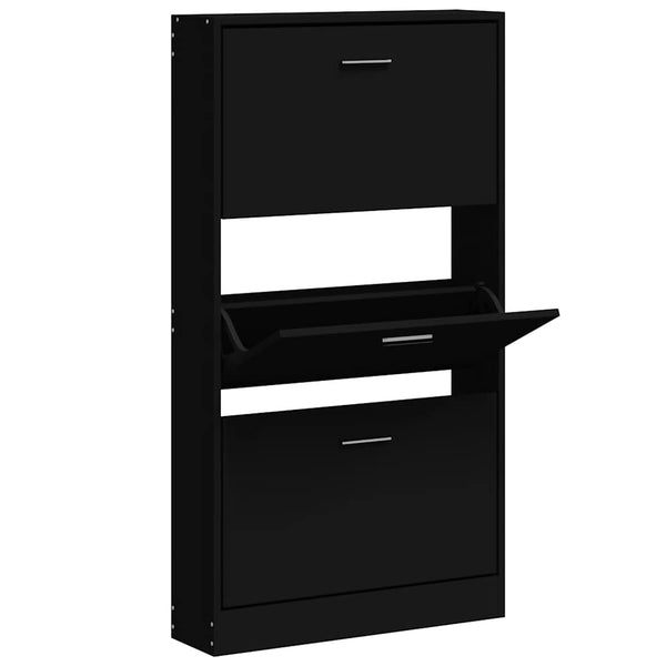 Schuhschrank Schwarz 59x17x108 cm