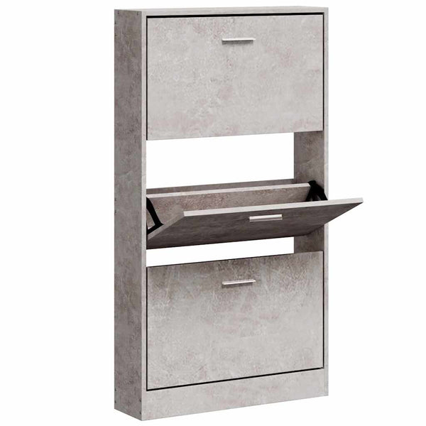 Schuhschrank Betongrau 59x17x108 cm