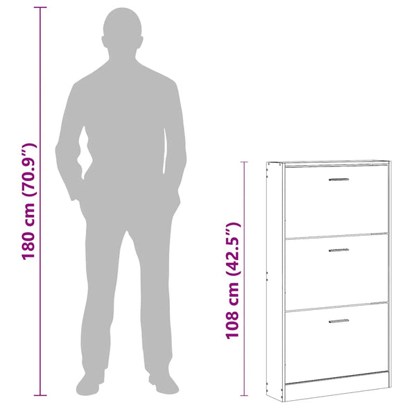 Schuhschrank Grau Sonoma 59x108 cm