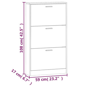 Schuhschrank Braun Eiche 59x108cm