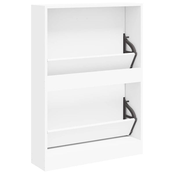 Weißer Schuhschrank aus Holz, 59x17x81 cm