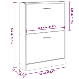 Weißer Schuhschrank aus Holz, 59x17x81 cm