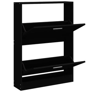 Schuhschrank Schwarz 59x17x81 cm