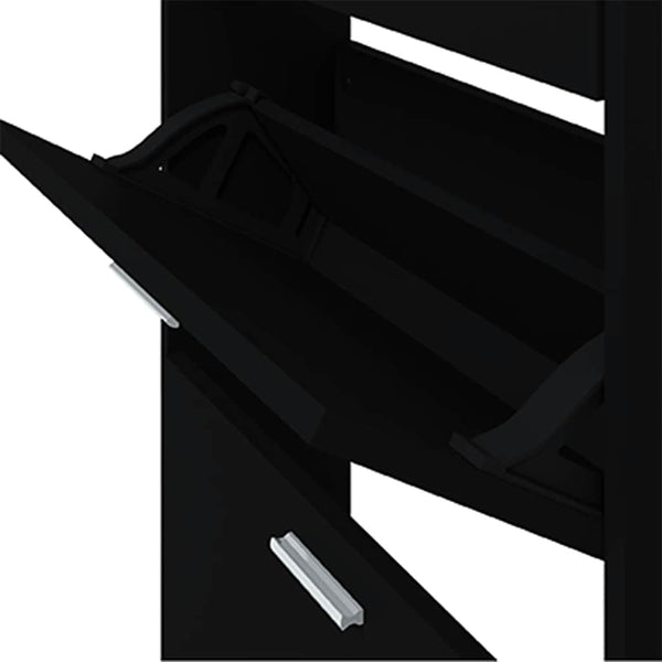 Schuhschrank Schwarz 59x17x81 cm