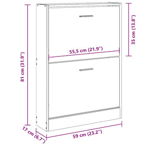 Schuhschrank Schwarz 59x17x81 cm