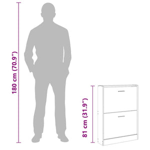 Schuhschrank Schwarz 59x17x81 cm