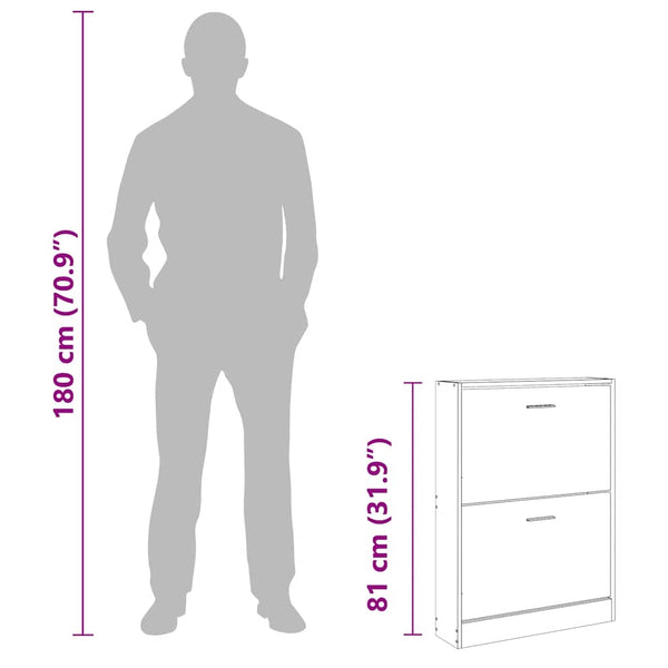 Schuhschrank Schwarz 59x17x81 cm