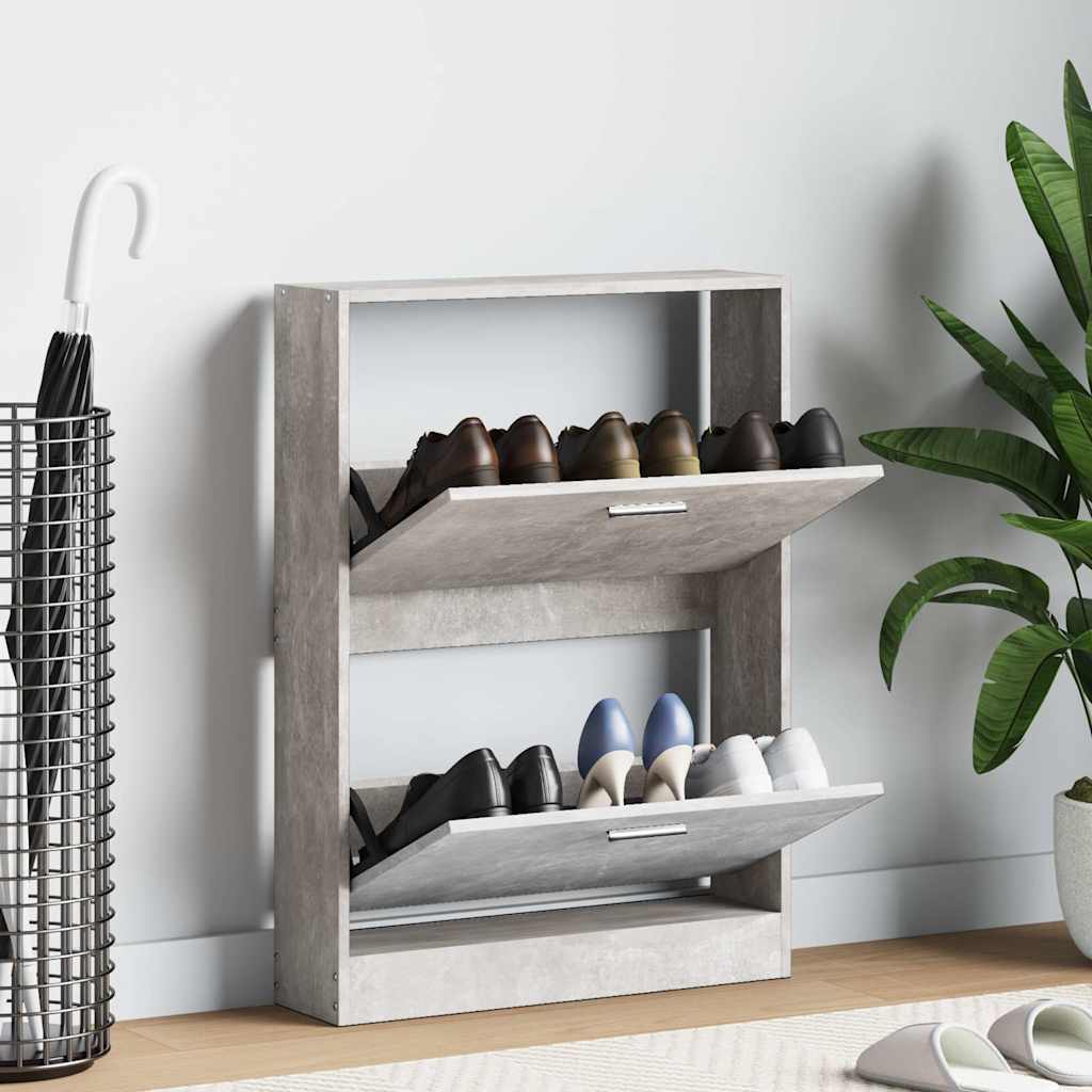 Schuhschrank Betongrau 59x17x81 cm