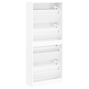 Weißer Schuhschrank 63x24x147 cm