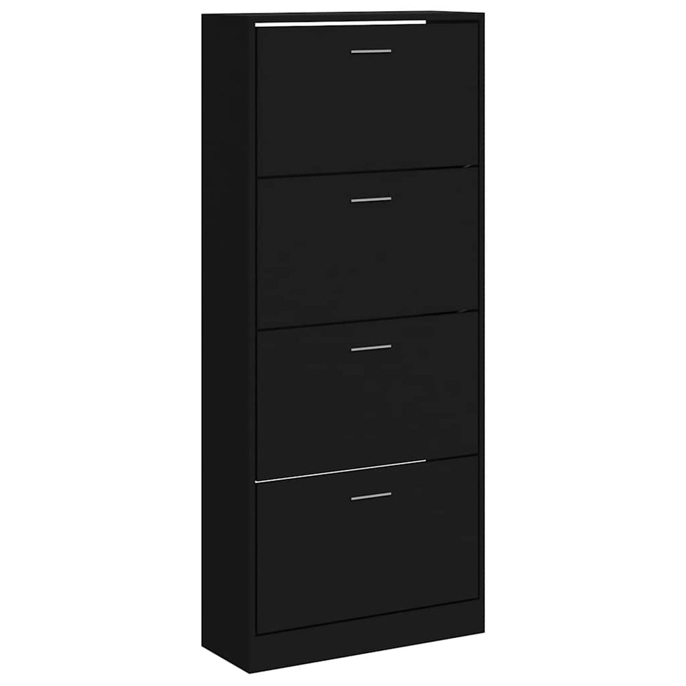 Schuhschrank Schwarz 63x24x147 cm
