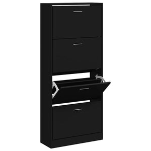 Schuhschrank Schwarz 63x24x147 cm