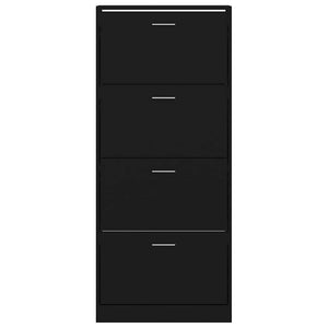 Schuhschrank Schwarz 63x24x147 cm