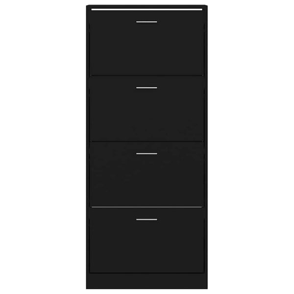 Schuhschrank Schwarz 63x24x147 cm
