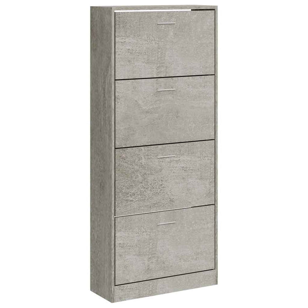 Schuhschrank Betongrau 63x24x147 cm