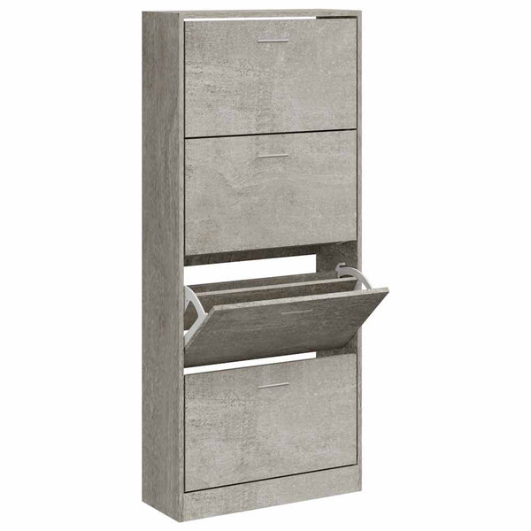 Schuhschrank Betongrau 63x24x147 cm