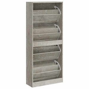Schuhschrank Betongrau 63x24x147 cm