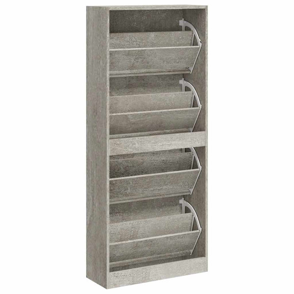 Schuhschrank Betongrau 63x24x147 cm