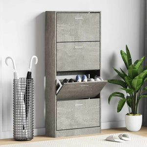 Schuhschrank Betongrau 63x24x147 cm