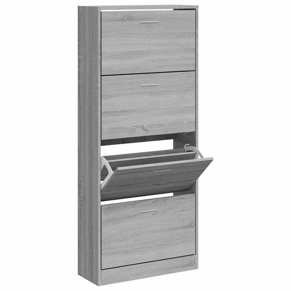 Schuhschrank Grau Sonoma 63x24x147 cm