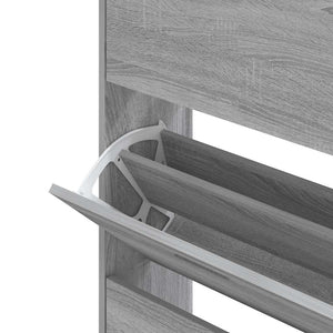 Schuhschrank Grau Sonoma 63x24x147 cm