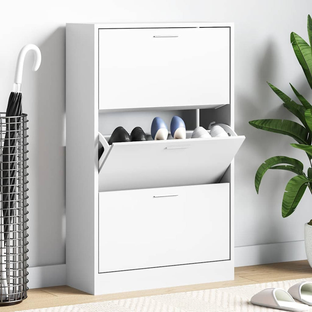 Weißer Schuhschrank 63x24x103 cm