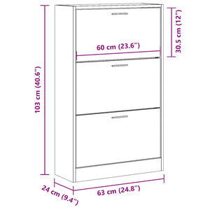 Schuhschrank Sonoma Eiche 63x24x103 cm