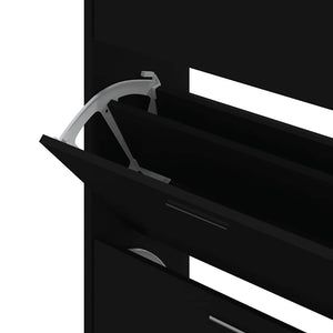 Schuhschrank Schwarz 63x24x103cm