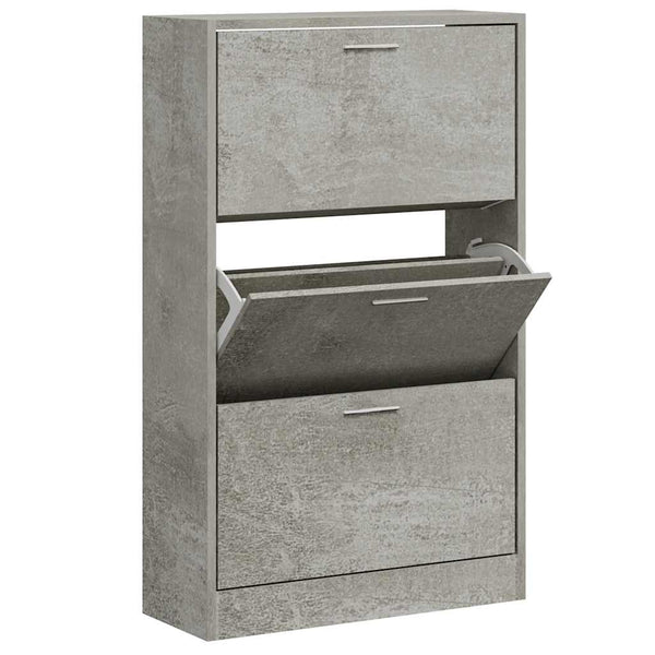 Schuhschrank Betongrau 63x24x103 cm